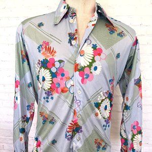 70's Givenchy by chesa - Funky Floral Print - Size Large
